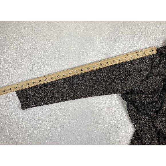 Womens M/L Gold Black Metallic Witchy Cozy Knit Open Front Cardigan Sweater VTG - Picture 10 of 13